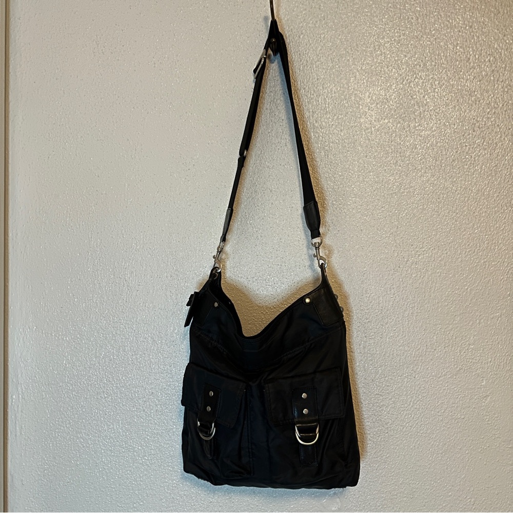Mo&Co Bags large nylon leather crossbody messenger bag - Picture 2 of 8